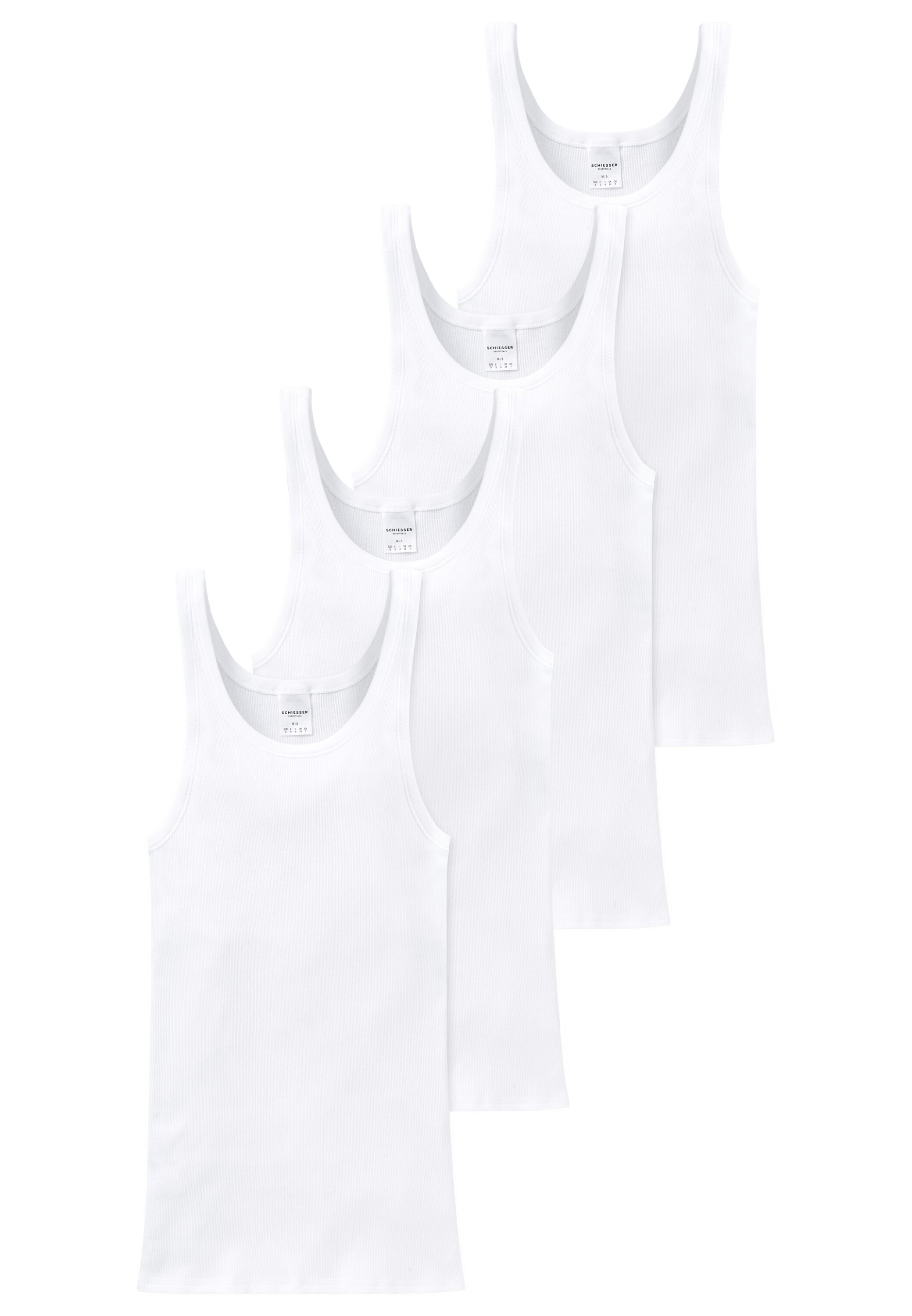 

Майка Schiesser/Tanktop Cotton Essentials Doppelripp, белый