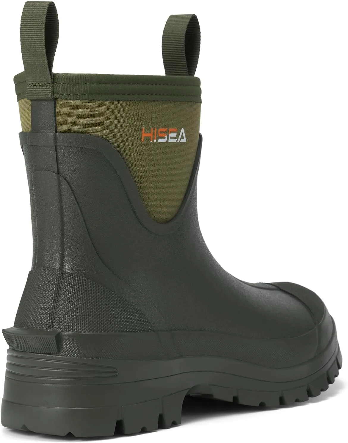 

Мужские сапоги HISEA для грязи, короткие садовые ботинки, водонепроницаемые нейлоновые резиновые дождевые ботинки до щиколотки, зеленый
