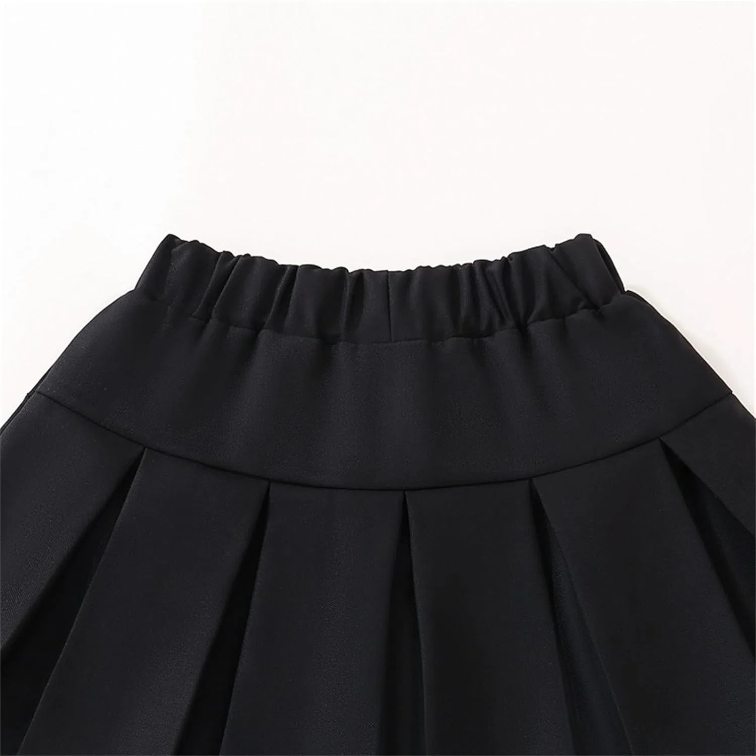 Юбка плиссированная мини A-line с кружевной отделкой и бантом, Generic, Black — фото 3
