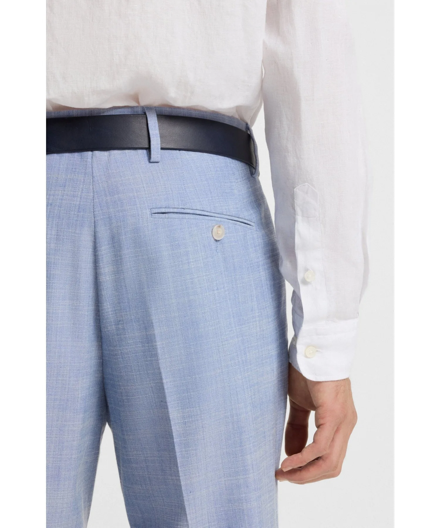 Мужская рубашка из 100% льна Regular Fit Button-Down BOSS оранжевая — фото 3