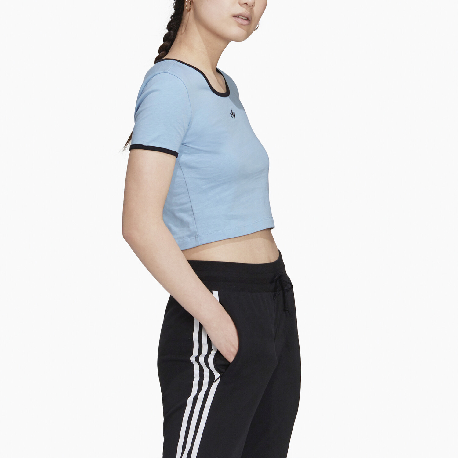 Футболка Adidas Originals Slim Cropped, голубой — фото 4
