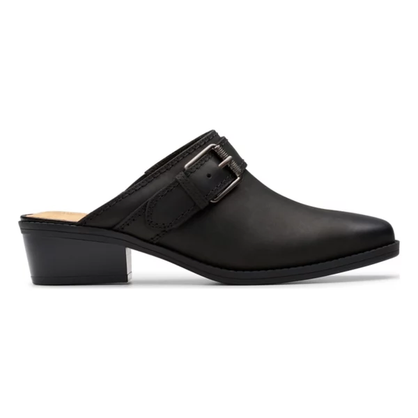 Даниэль женские кожаные мюли без задника Clarks, цвет black leather — фото 2