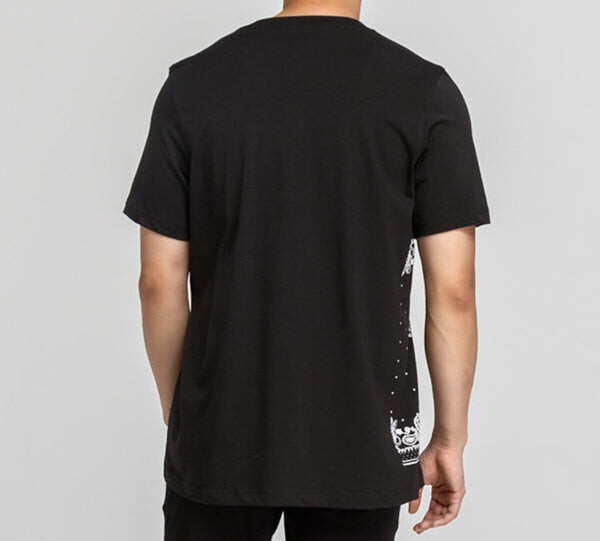 Футболка originals side cashew printing sports short sleeve black Adidas, черный — фото 3