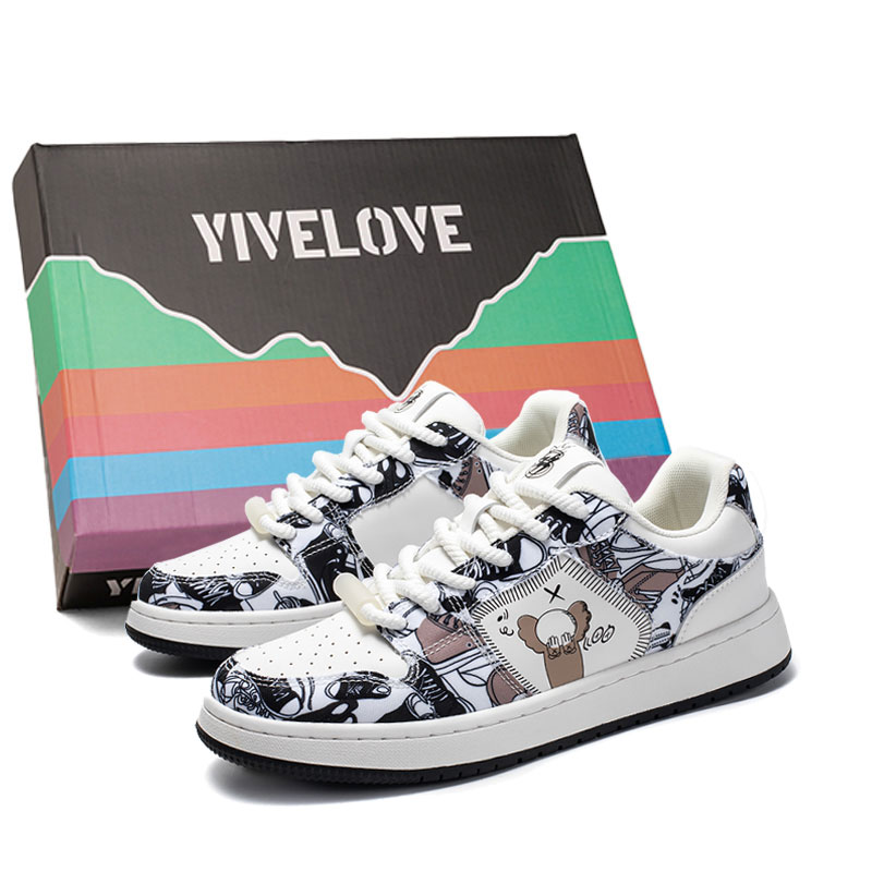 

Низкие, износостойкие, противоскользящие мужские кроссовки YIVELOVE, White Black