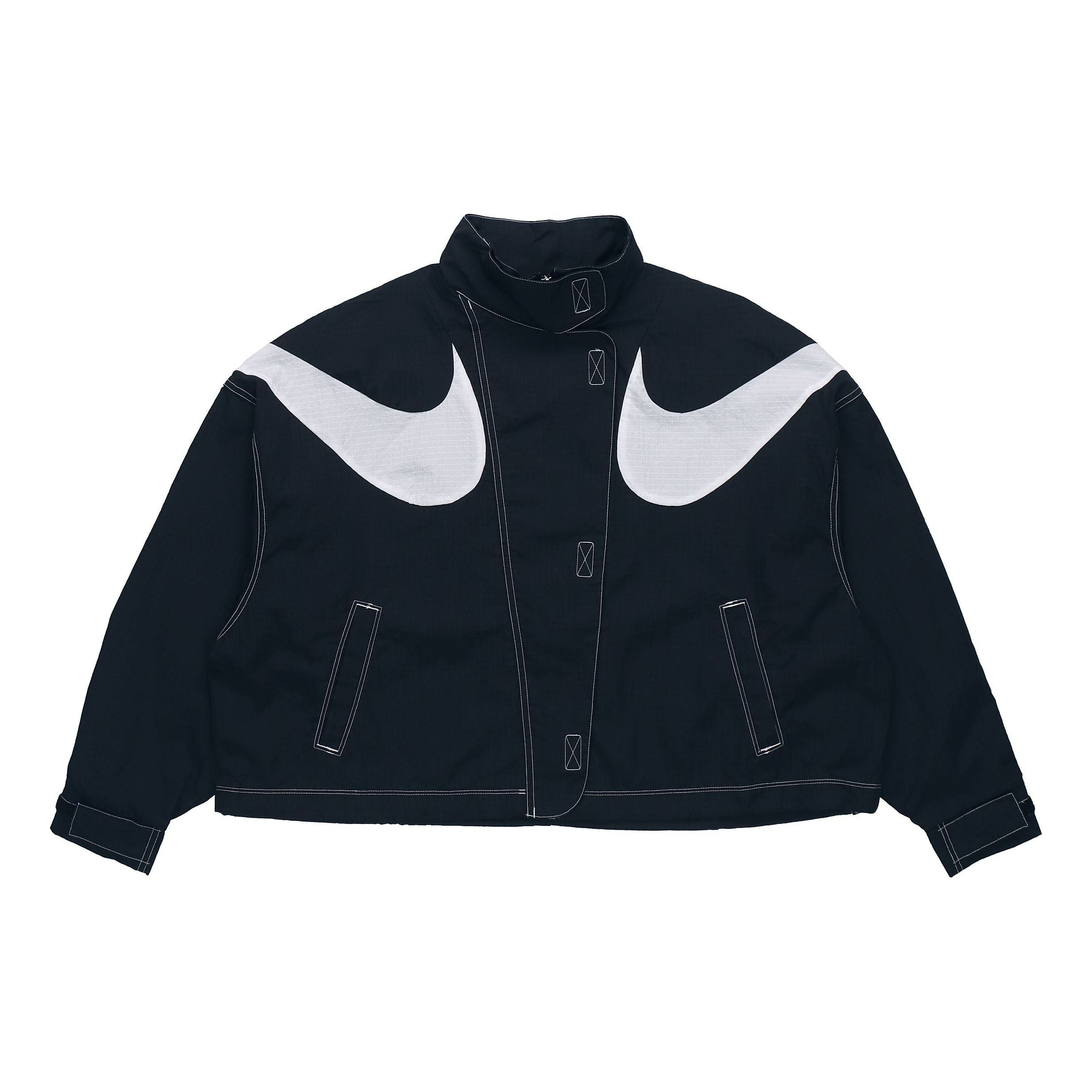 

Куртка (WMNS) Nike Sportswear Swoosh Sports Stand Collar Woven Jacket Autumn Black DD5585-010