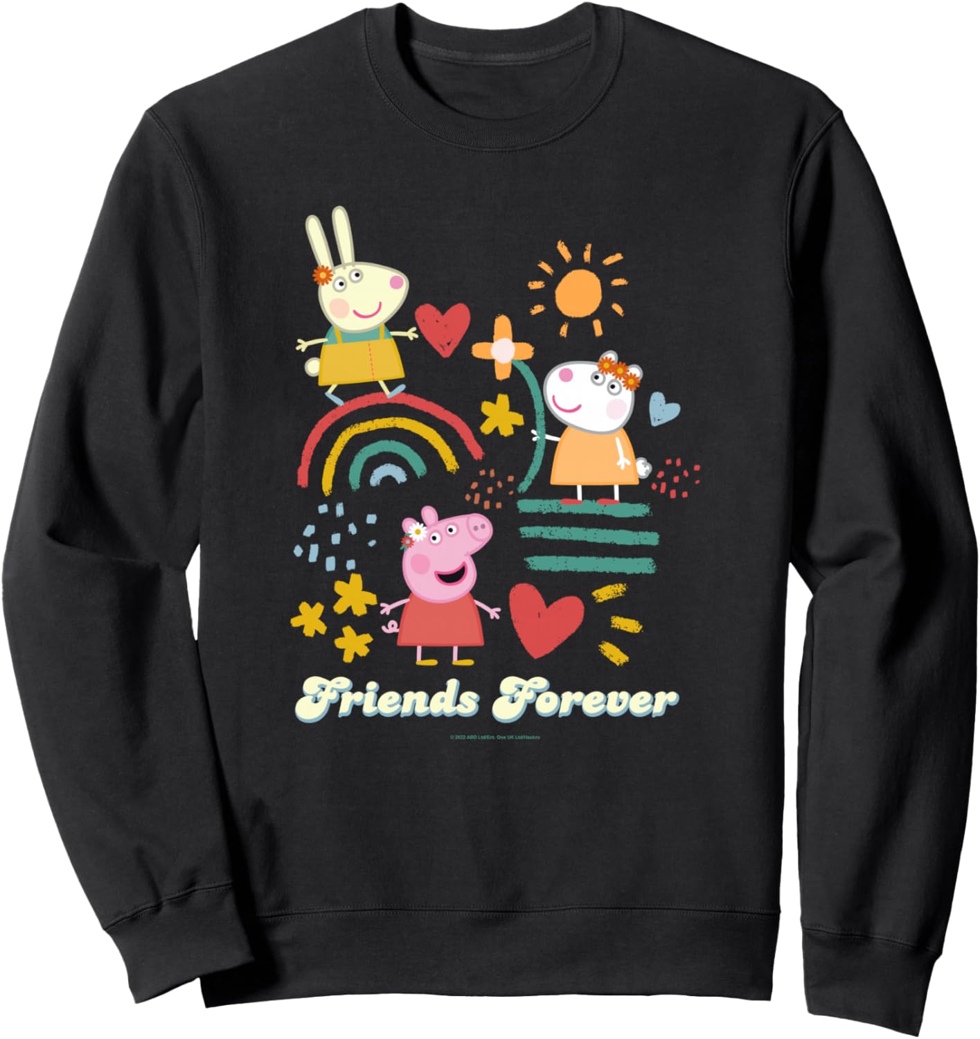 

Толстовка Peppa Pig Friends Forever с кроликом Ребеккой и овечкой Сьюзи, черная, Черный, Толстовка Peppa Pig Friends Forever с кроликом Ребеккой и овечкой Сьюзи, черная
