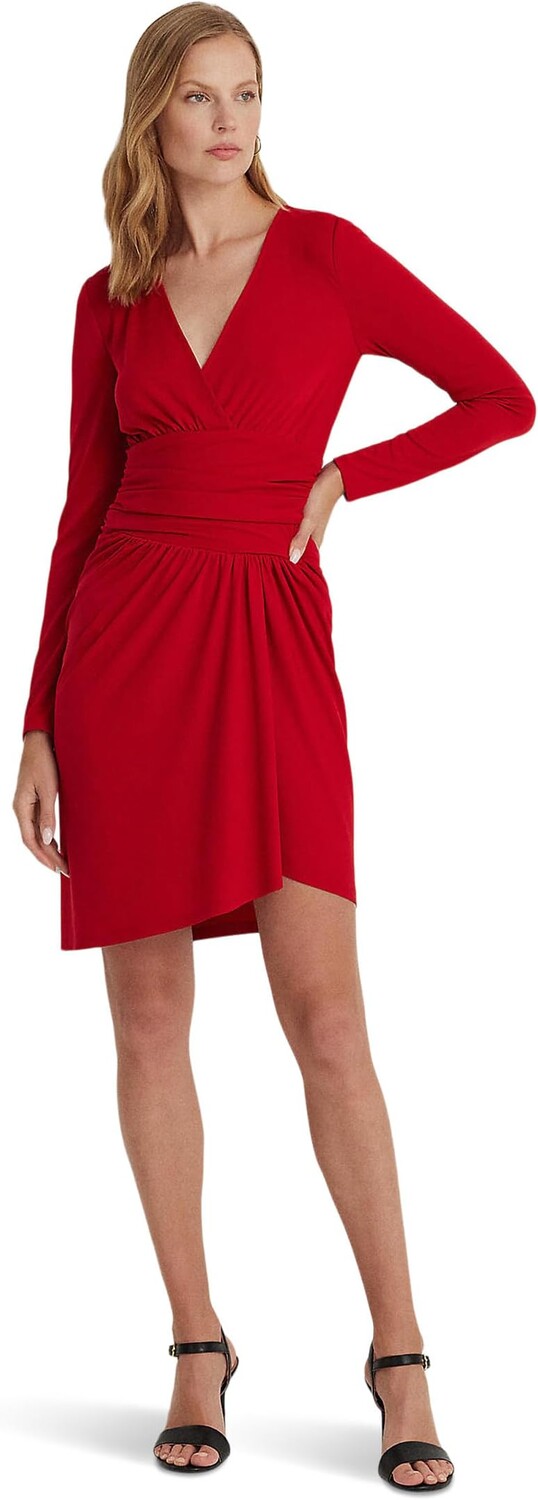 

Платье из эластичного джерси со сборками LAUREN Ralph Lauren, цвет Martin Red