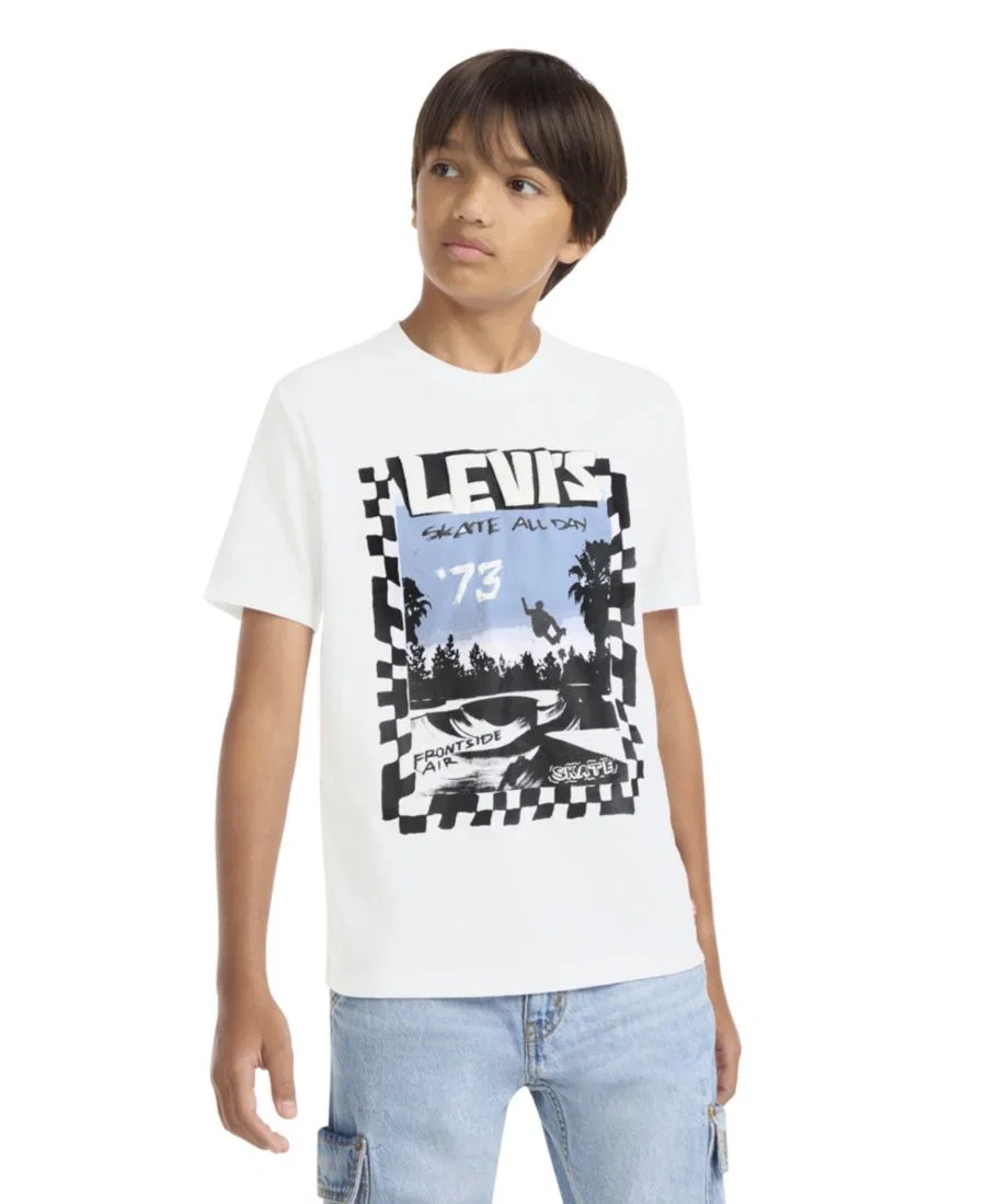 Детская футболка с коротким рукавом "Catching Air" для мальчиков 8-20 лет Levi'S, белый