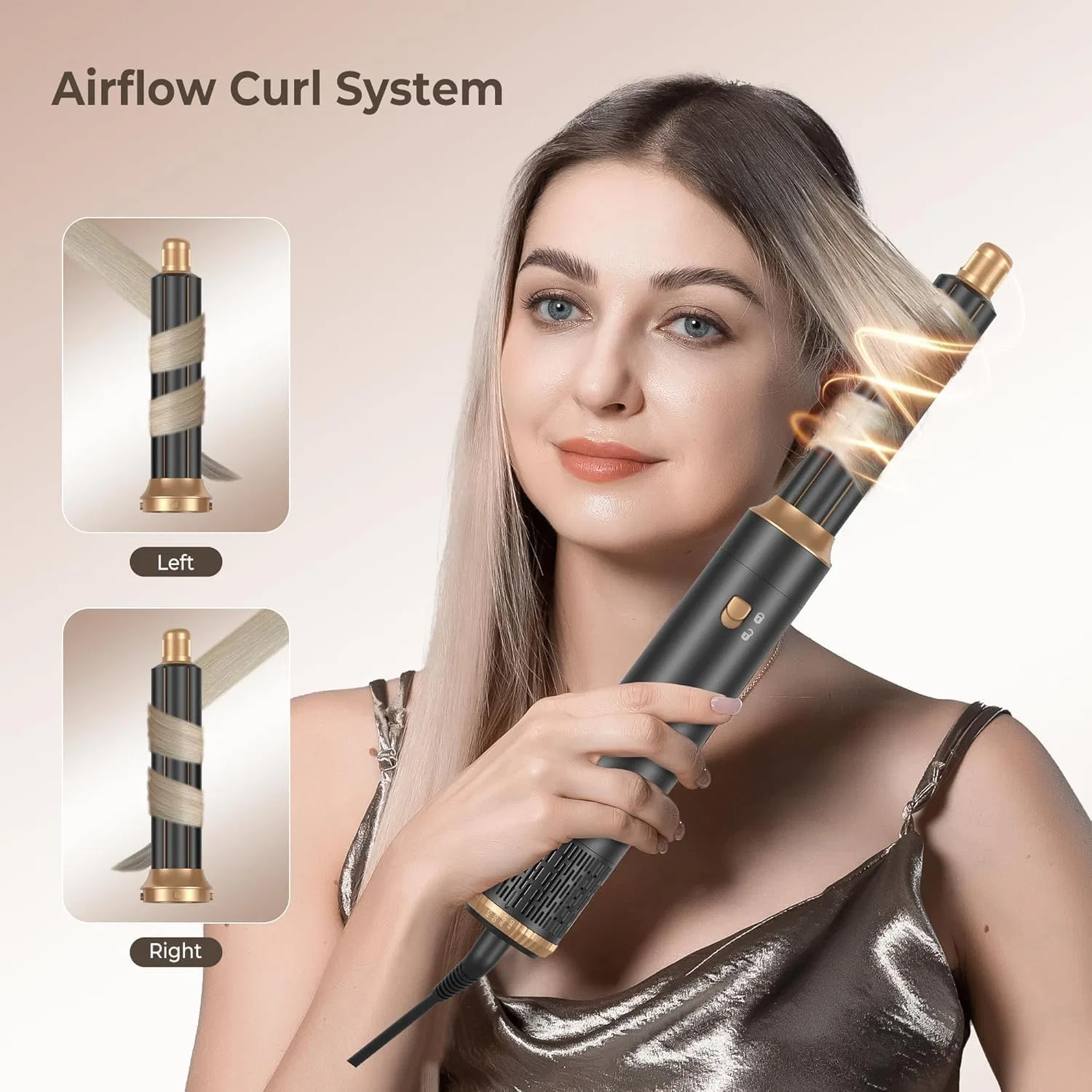 Набор для укладки волос 5-в-1 Air Styler Lanboo, Black — фото 3