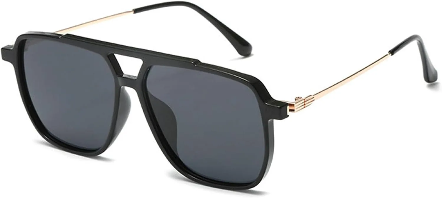 

Солнцезащитные очки Helena Oversized Pilot Square для женщин, модные, черные с желтым градиентом, защита от УФ-излучения UV400, для мужчин, в стиле панк, C1