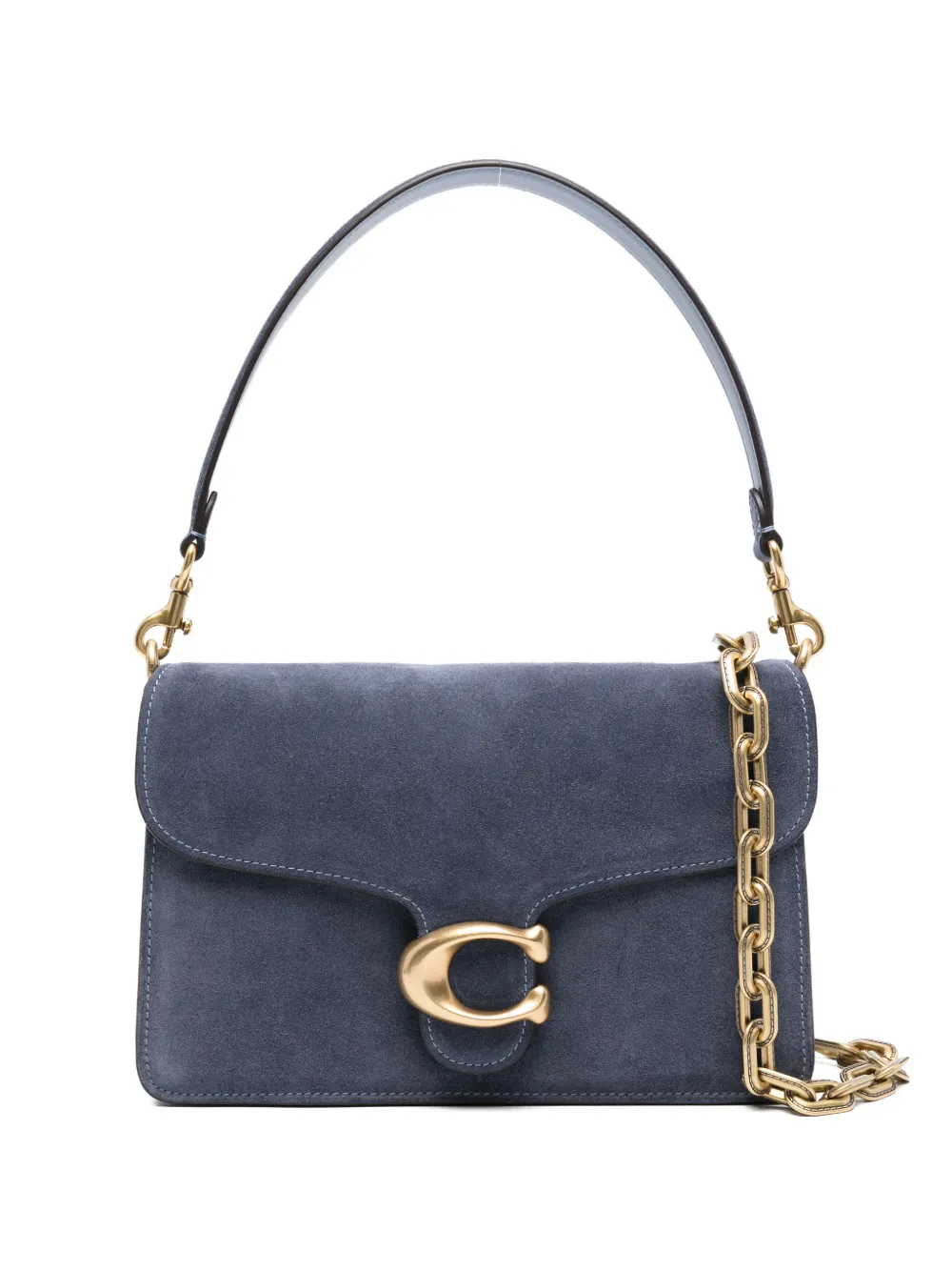 

Плечевая сумка Tabby из телячьей замши Coach, синий
