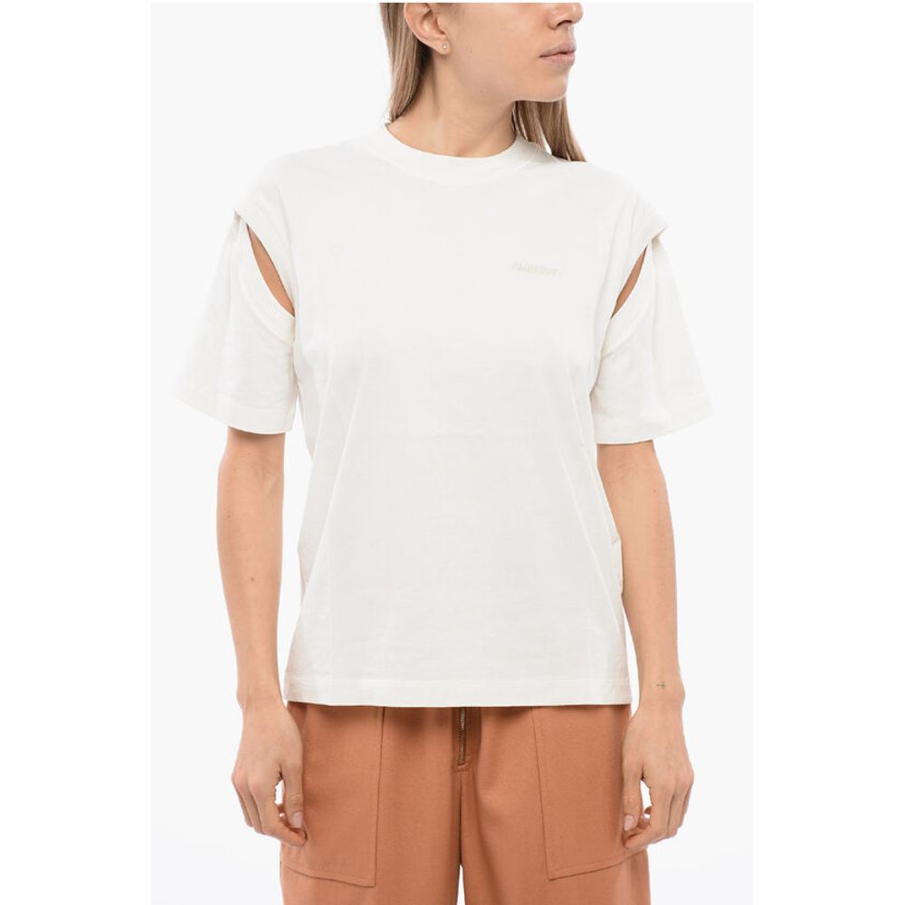 

Однотонная футболка с круглым вырезом и вырезами Ambush, White