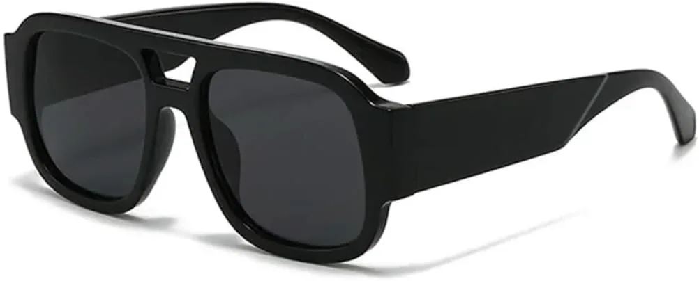 

Солнцезащитные очки с защитой UV400 | Двойная перемычка, широкие дужки | для женщин и мужчин, для занятий спортом на открытом воздухе и вождения DSVIGF, Black Grey