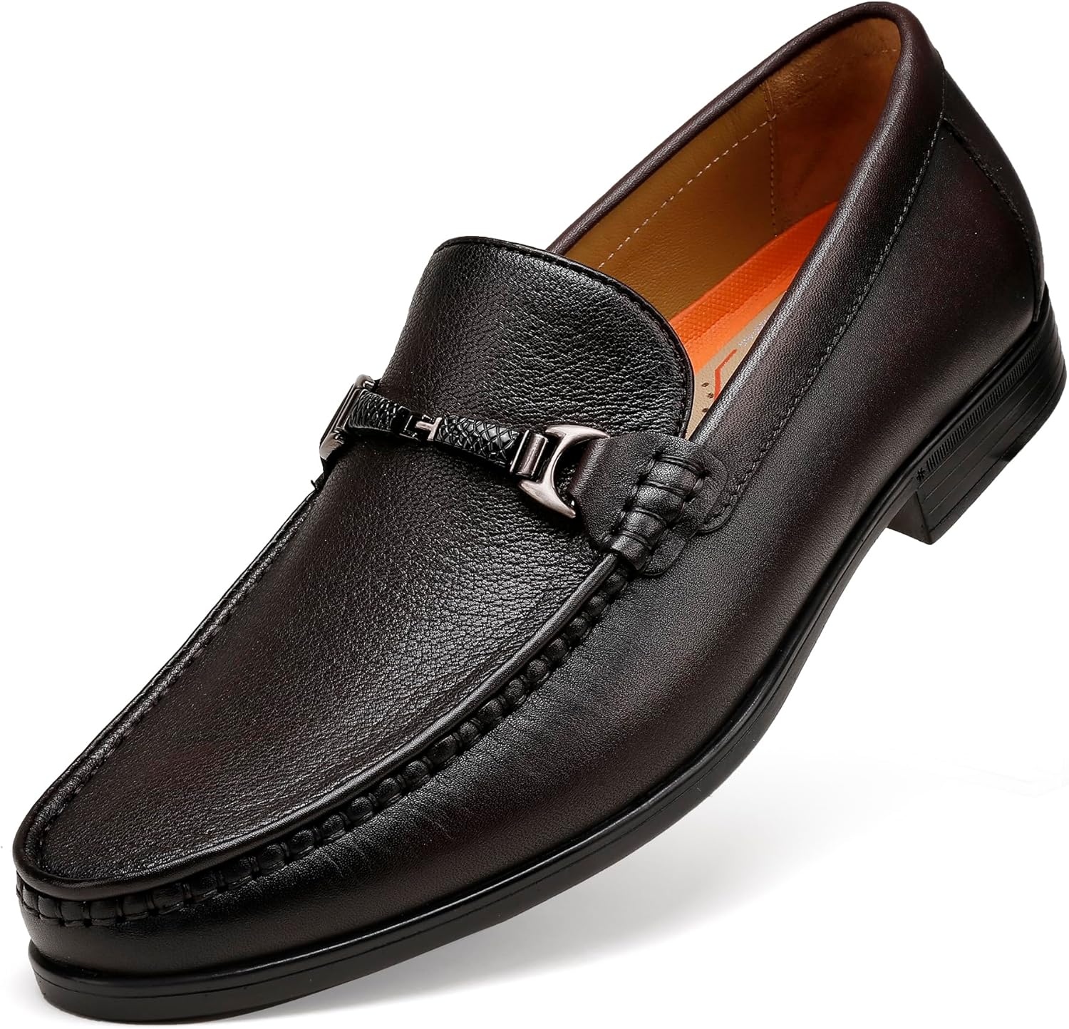 

Мужские черные кожаные туфли, повседневные туфли с металлической пряжкой, свадебные лоферы, туфли для вечеринок Golden Coxes Family