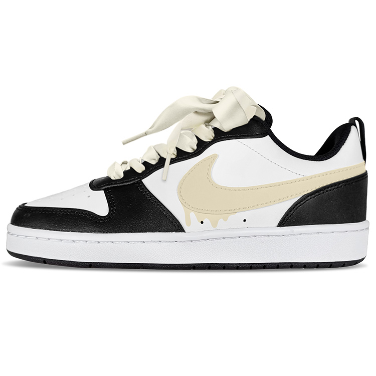 

Кроссовки Nike Court Borough Skateboarding Shoes Women's Low-top Black, цвет Off White