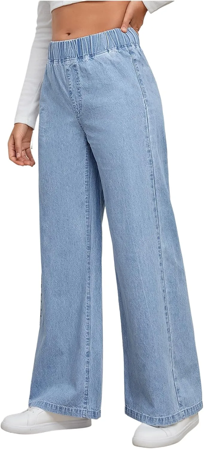 

GORGLITTER женские джинсы wide leg с высокой эластичной талией