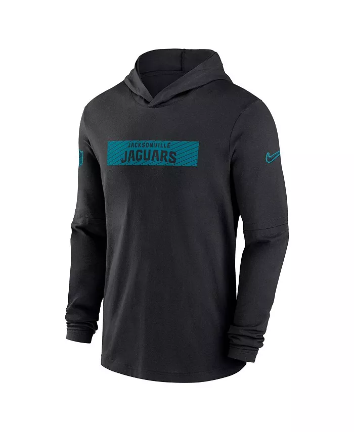 Мужская черная худи Jacksonville Jaguars в стиле сидлайна с длинными рукавами, выполненная из высокотехнологичной ткани Nike — фото 3