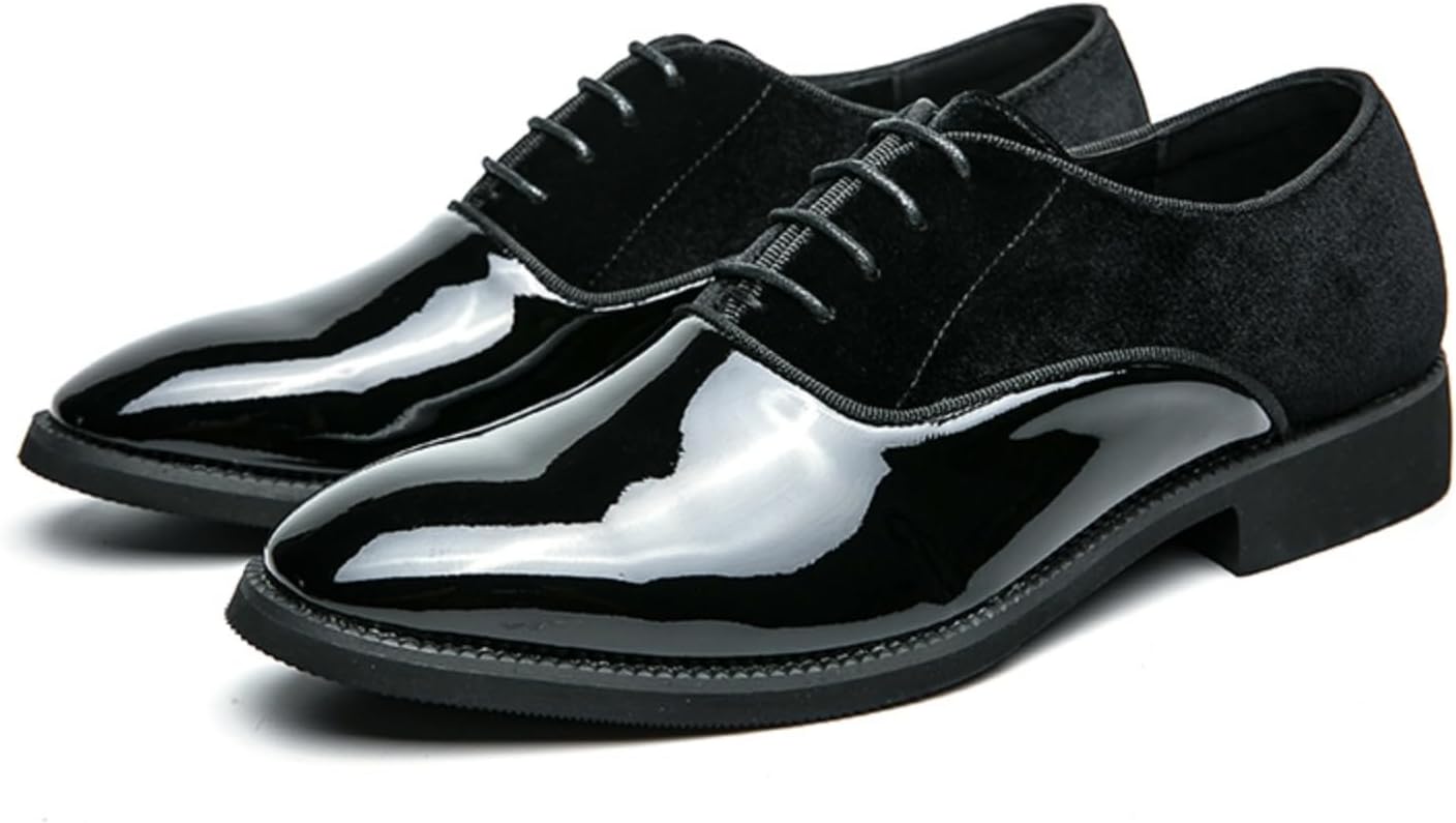 

Мужские черные лаковые туфли на шнуровке - стильные оксфорды для свадьбы и деловых мероприятий Aokisx