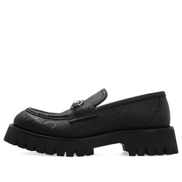 Кроссовки with horsebit leather lug loafers 'core black' Gucci, черный