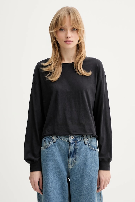 

Хлопковый лонгслив American Vintage, черный