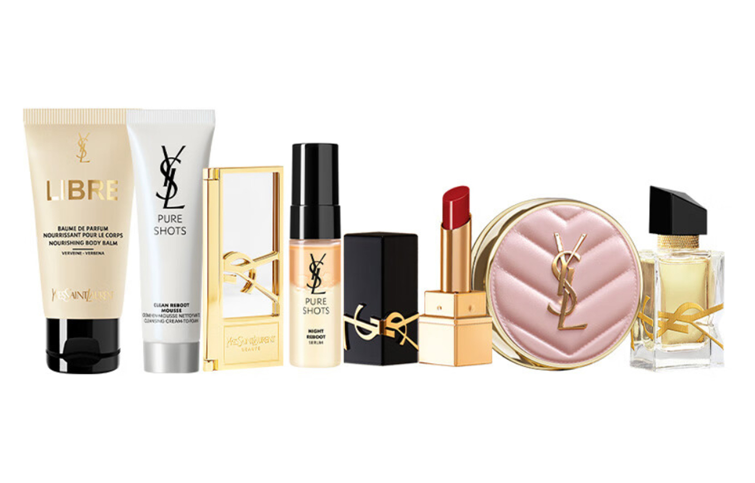 

Набор пробников парфюмированных воздушных кушонов с сывороткой для увлажнения кожи из семи предметов SAINT LAURENT