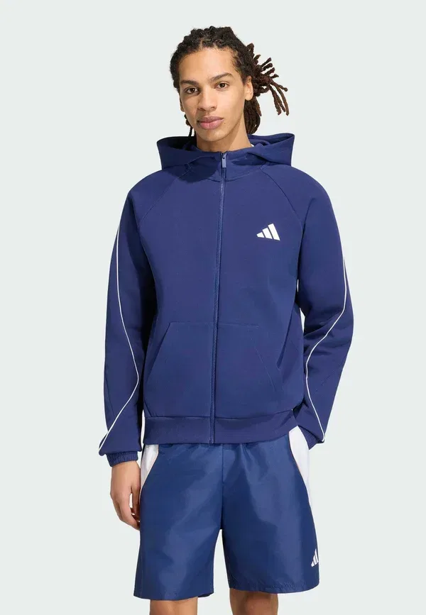 Толстовка с капюшоном на молнии Adidas Sportswear Stadium, тёмно-синяя