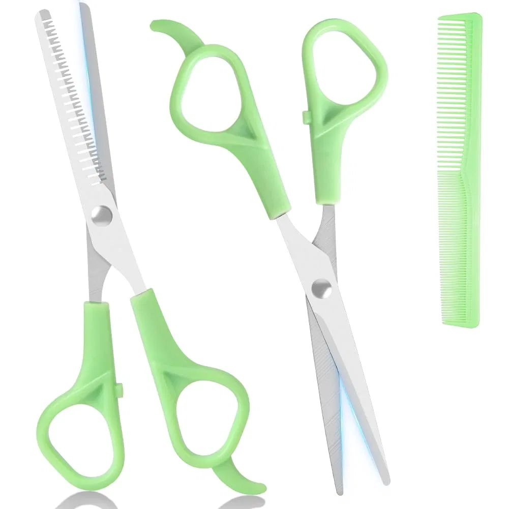 Набор парикмахерских ножниц с расческой и филировочными ножницами от LOPHE Lophe, 3 X Green Hair Scissors Set