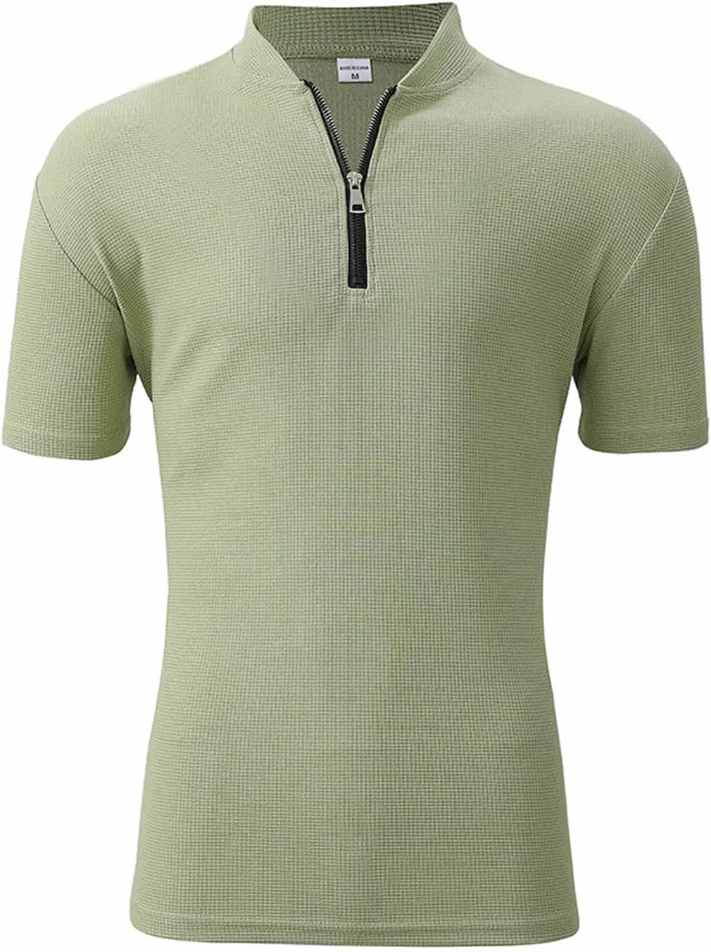 

Мужская текстурированная поло с молнией, короткий рукав, летняя Lmdudan