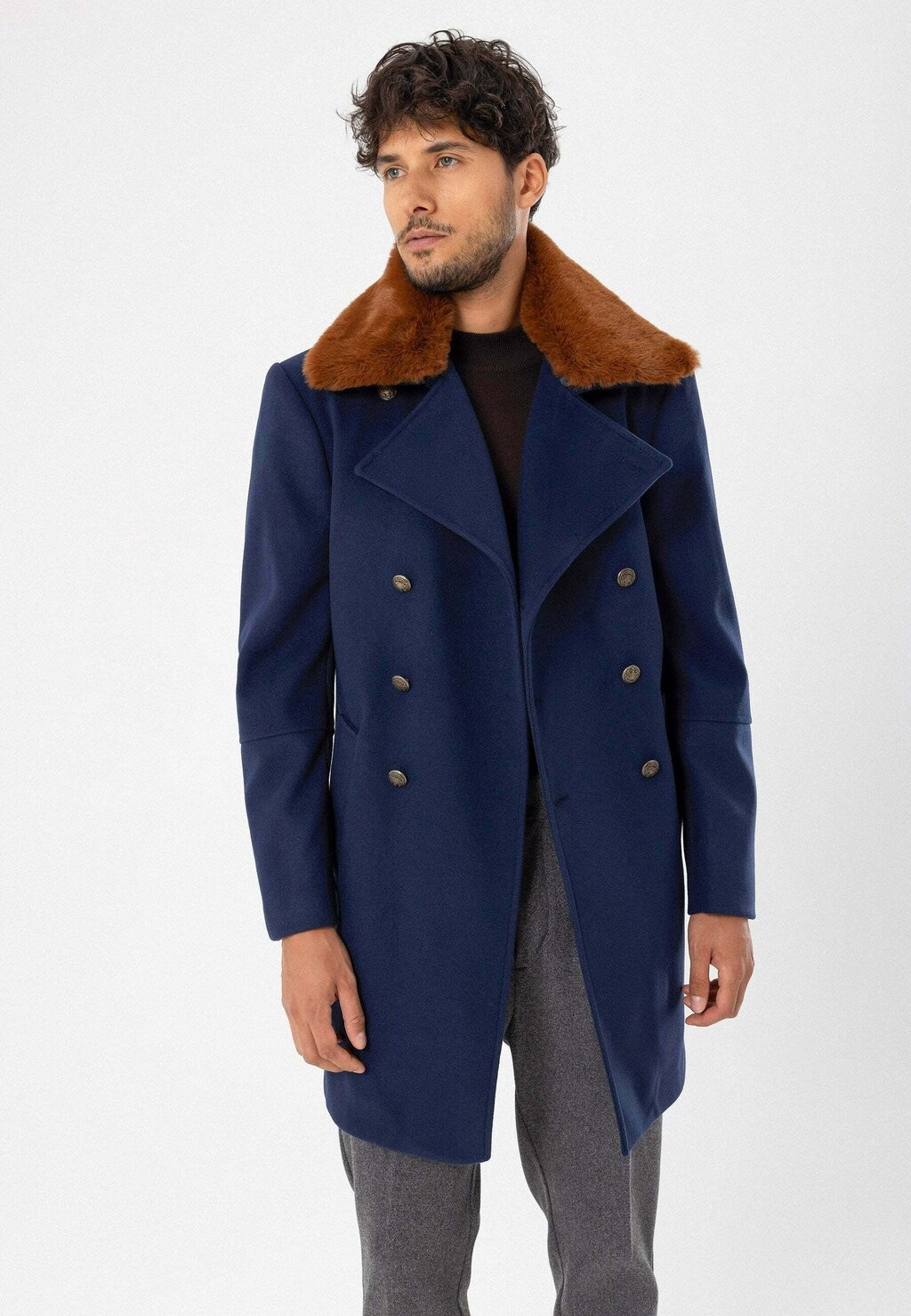 

Короткое пальто Collar Detailed Double Breasted Antioch, цвет navy