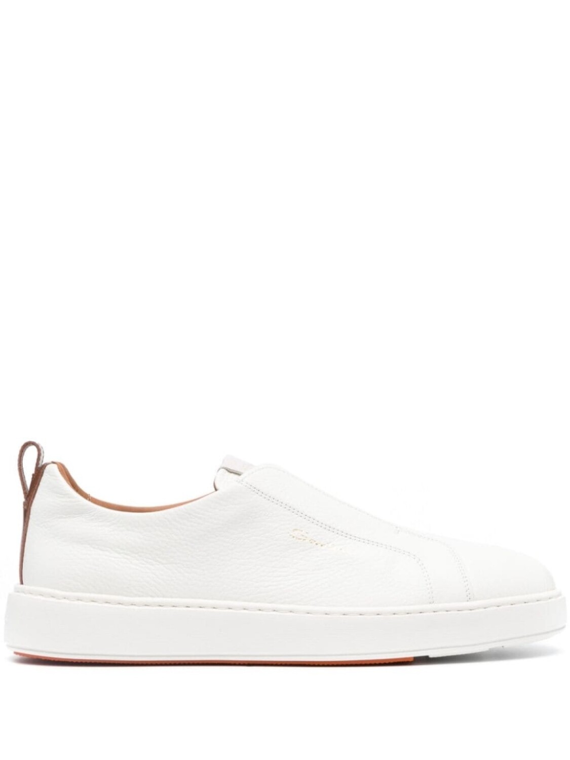 

Кожаные слипоны Santoni, белый
