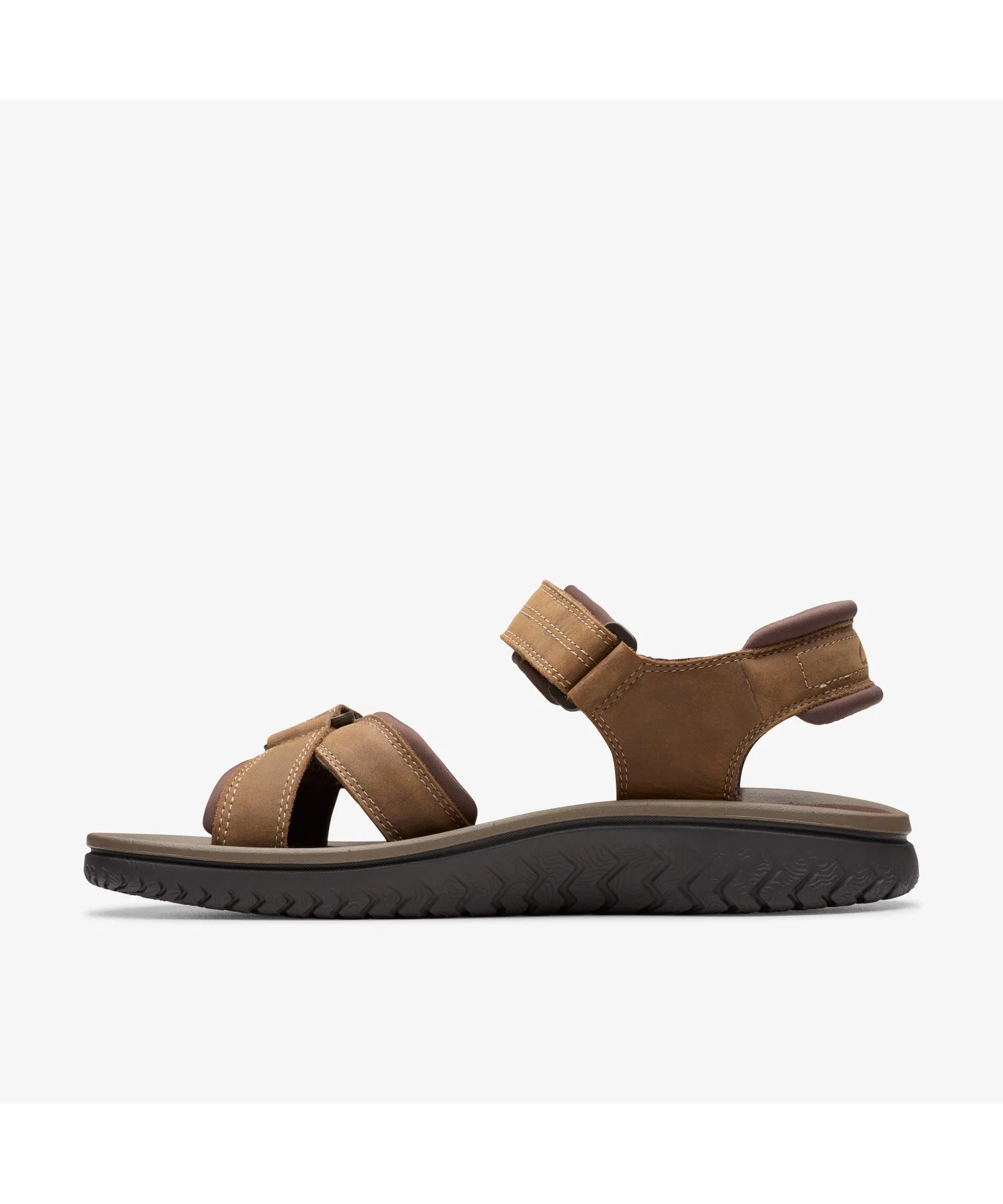 Мужские сандалии из натуральной кожи Clarks Wesley Shore коричневые — фото 2