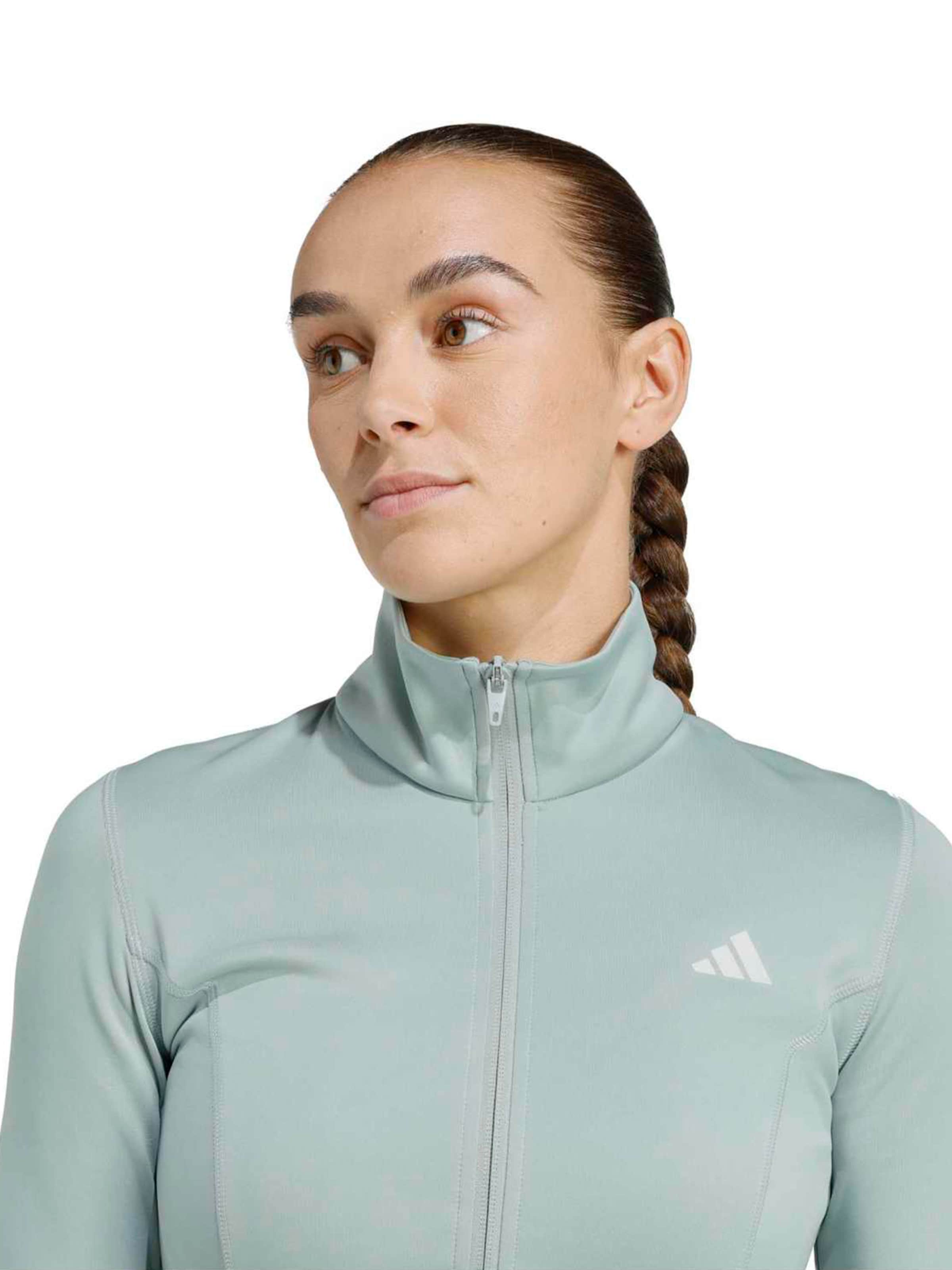 Adidas Performance Спортивный худи с молнией 'Opt Ess' в цвете Mint — фото 3