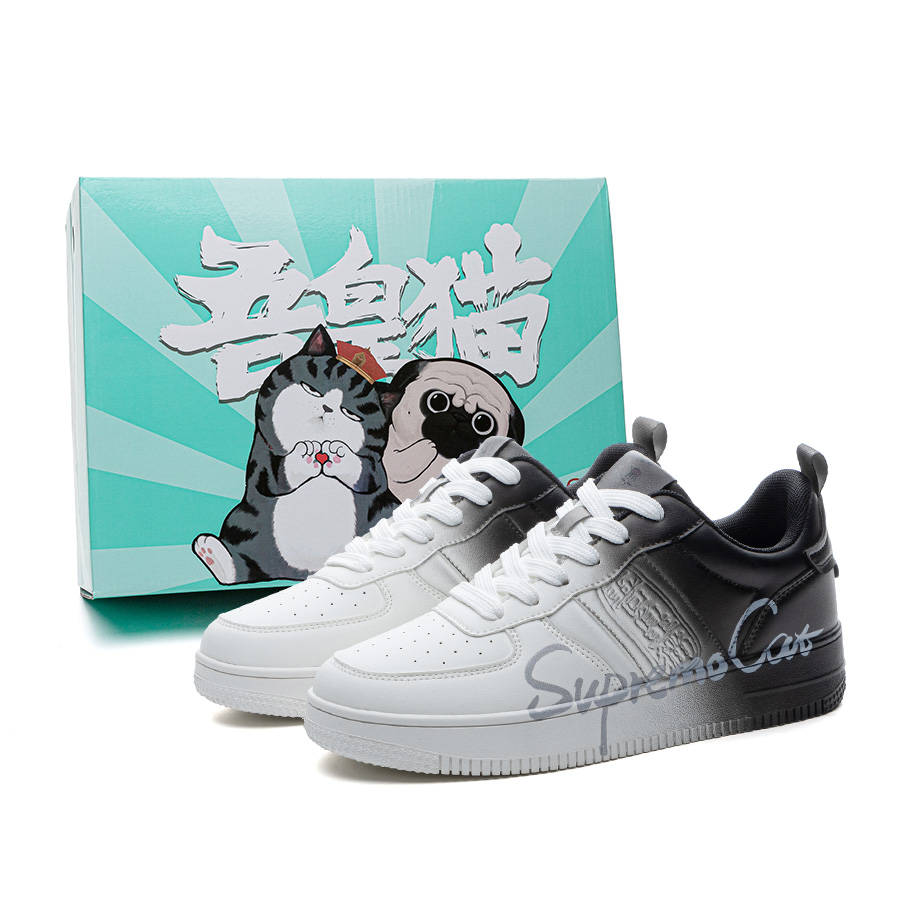 

Supremo Cat Высокие легкие дышащие низкие скейтерские кроссовки унисекс белый/черный [в коробке], цвет White/Black[Box Included]