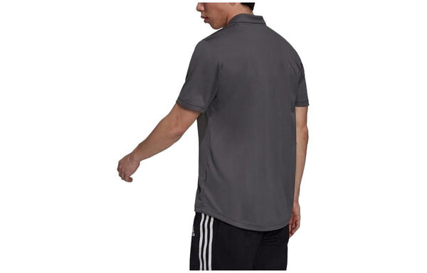Футболка Adidas Aeroready Designed for Move Sport Polo Shirt 'Grey Six', серый — фото 2