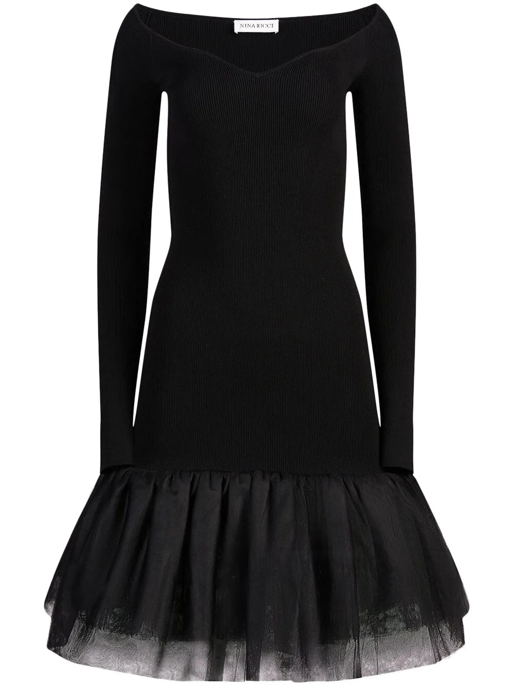 

Платье с вырезом в форме сердца Nina Ricci, черный