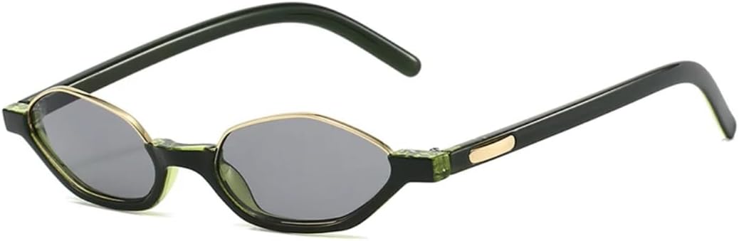 

Полуметаллические многоугольные солнцезащитные очки «кошачий глаз» для женщин, модные, конфетные оттенки, защита от УФ-излучения UV400, мужские очки с леопардовым принтом HHZZYVY, Green Light Gray