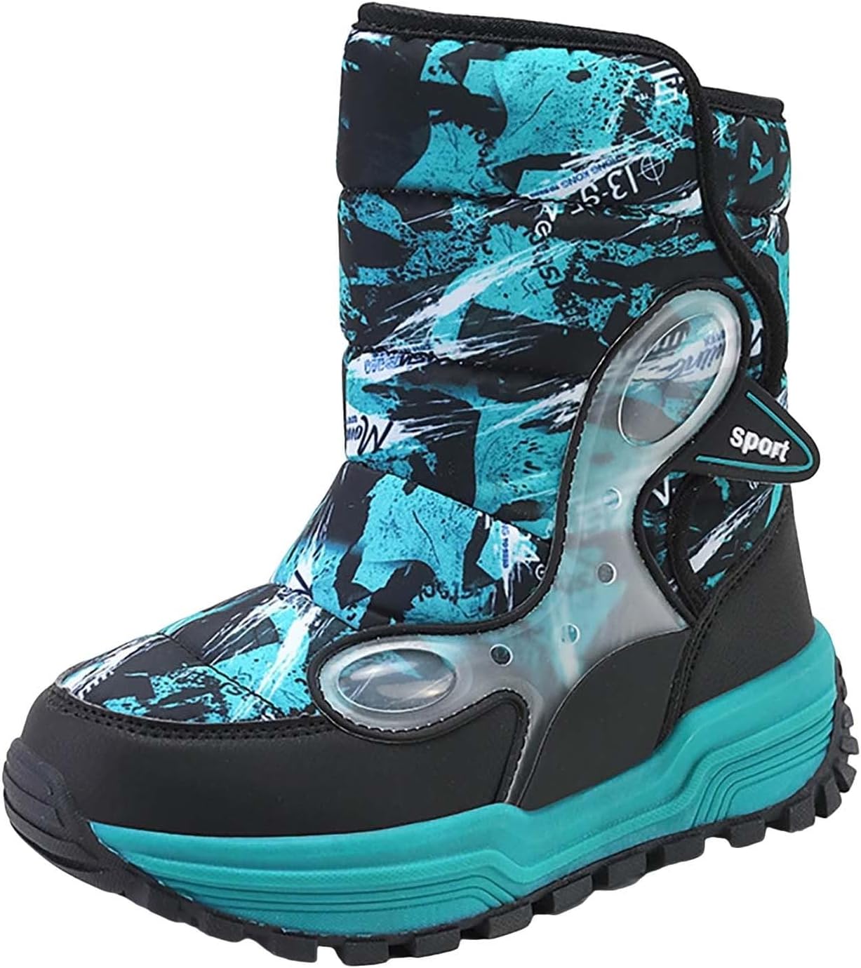 

Зимние ботинки для малышей Зимние ботинки для мальчиков и девочек до середины голени Водонепроницаемые теплые искусственные меховые подкладки Утепленные зимние ботинки Generic, синий