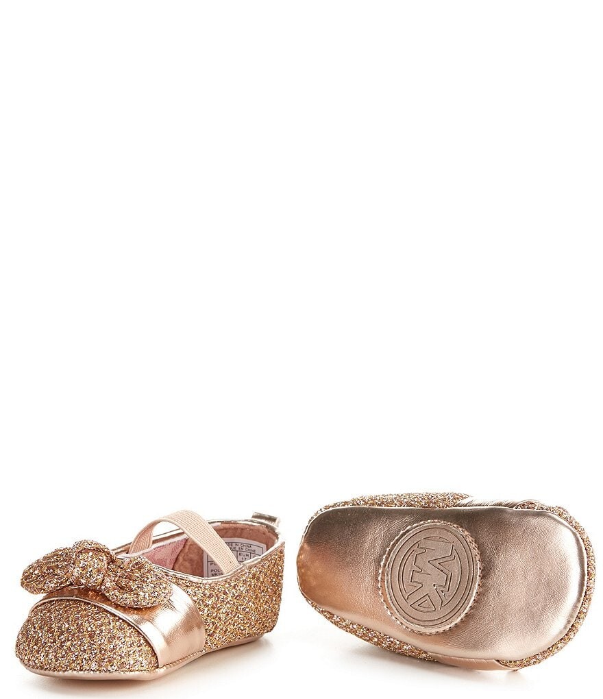 

MICHAEL Michael Kors Балетные туфли для кроватки с блестками и бантом для девочек Kellie (для младенцев), золотой