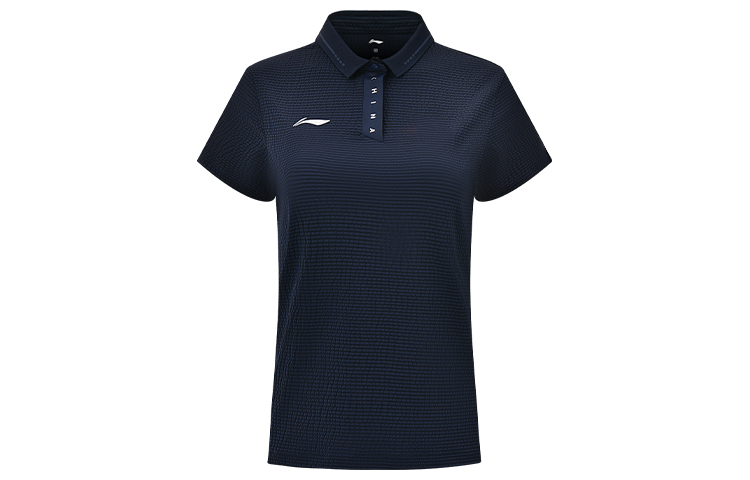 

Футболка поло женская темно-синяя LINING