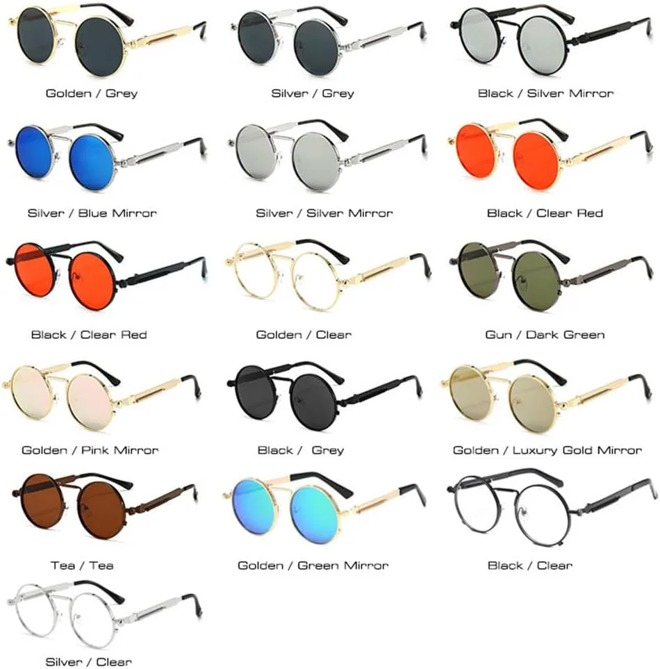 

Солнцезащитные очки UV400 - Панк, металлические, круглые, конфетные цвета, для женщин и мужчин, для бега и занятий спортом на открытом воздухе UYPTK, Tea Tea