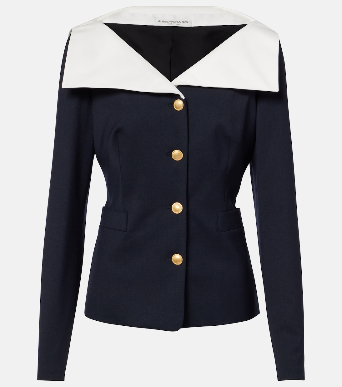 

Куртка из смесовой шерсти Alessandra Rich, Navy Blue