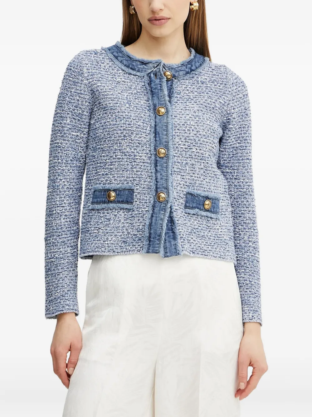 

Кардиган из смесовой шерсти LUISA SPAGNOLI, синий