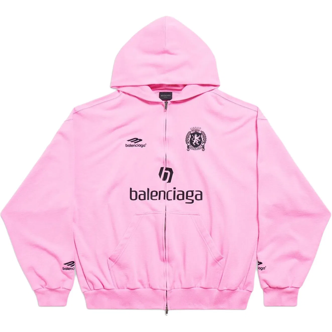 Свитшот с капюшоном розовый Balenciaga
