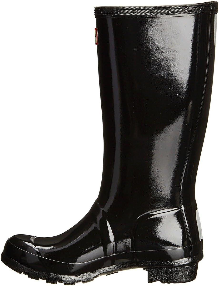 Оригинальные детские резиновые сапоги Hunter Kids Gloss (малыши/большие дети), черный — фото 4