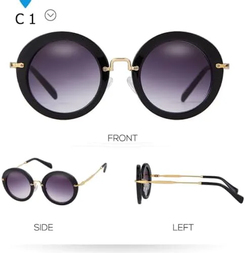 

Ретро круглые очки для женщин с градиентными линзами, модные солнцезащитные очки с HD-линзами и защитой от УФ-излучения UV400 для летнего сезона MTZJH, C5