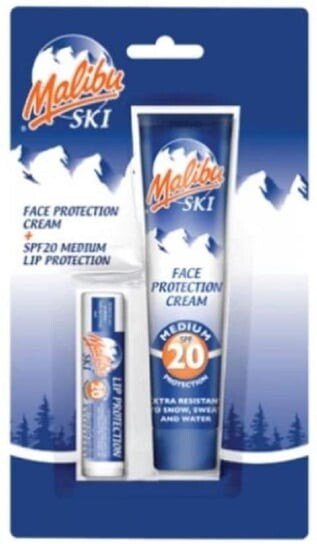 

Лыжный защитный крем для лица Malibu + губная помада SPF20