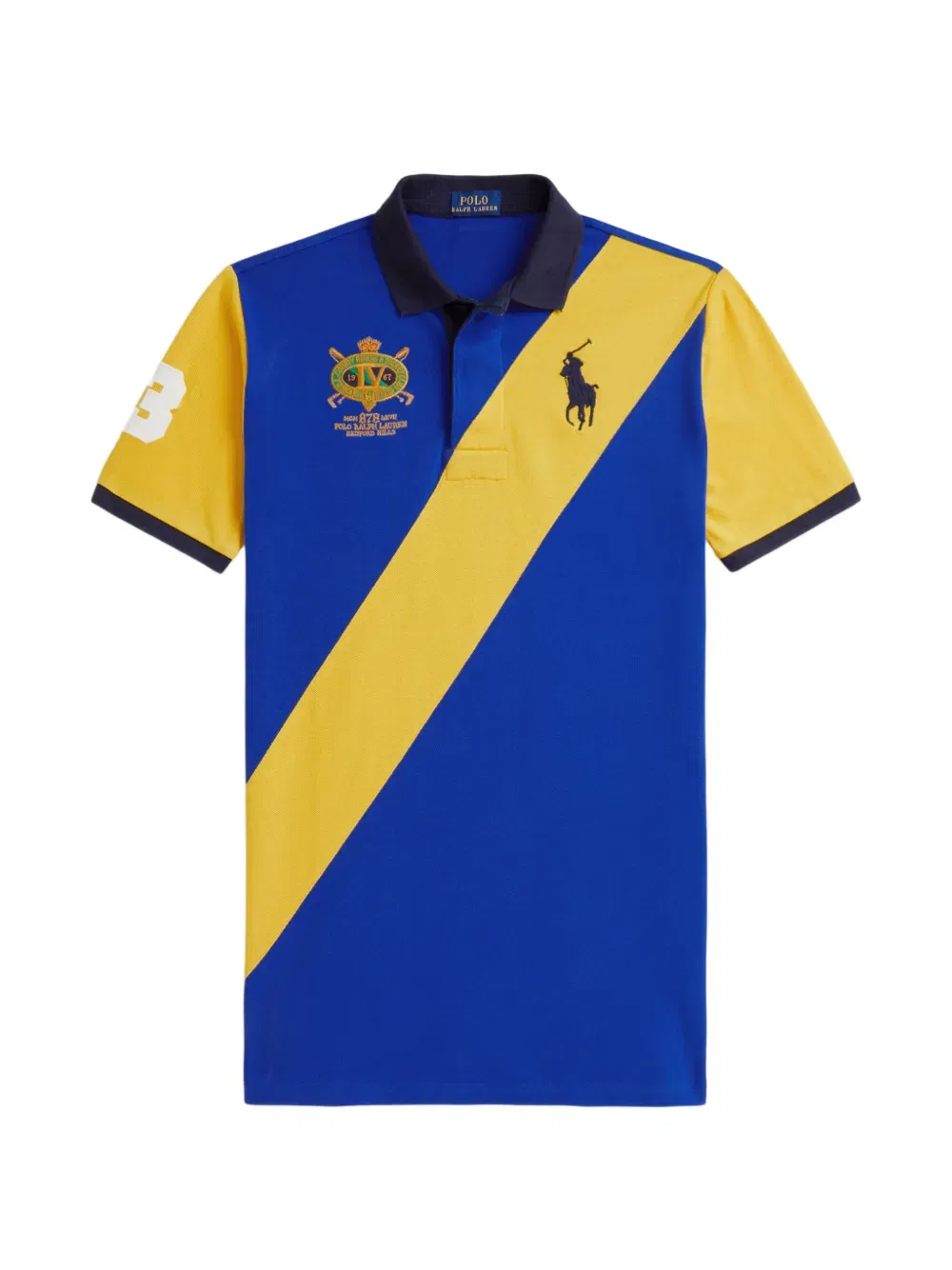 Платье-Поло с вышитым логотипом и цветовыми блоками Polo Ralph Lauren Kids, синий