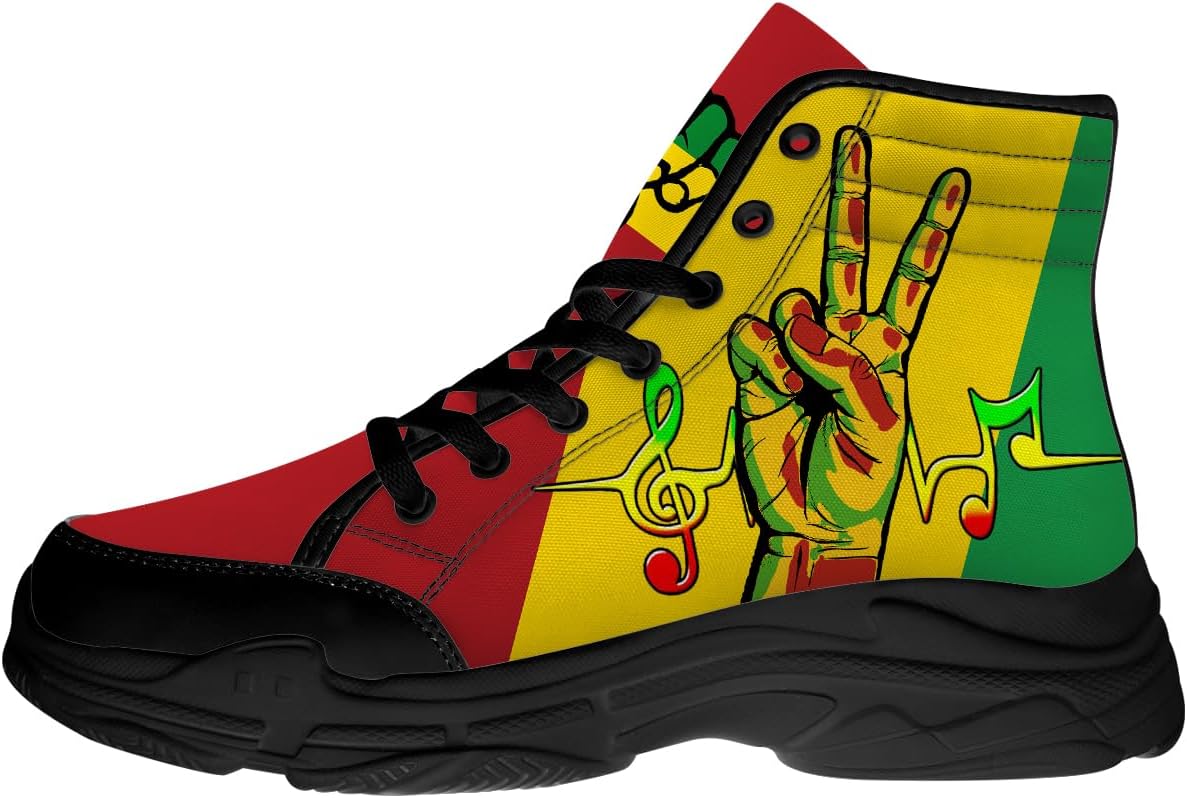 

Кеды Rasta для женщин и мужчин на шнуровке из холщовой ткани, модные высокие кроссовки, подарок для нее и для него Quorax, красный/зеленый