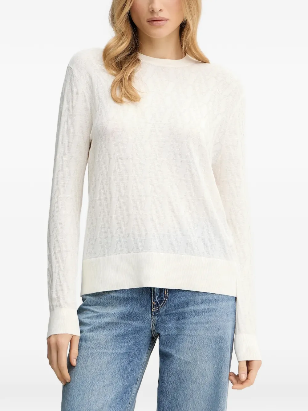 

Свитер с узором Armani Exchange, бежевый