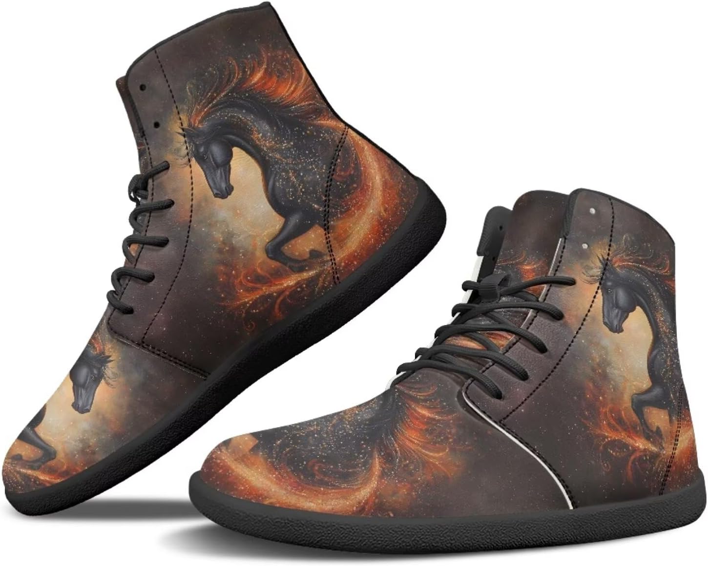 

Женские кроссовки JoyLamoria Skull Rose Butterfly высокие, с модными шнурками, для прогулок и тенниса, кожаные, хип-хоп стиль, кроссовки, Horse